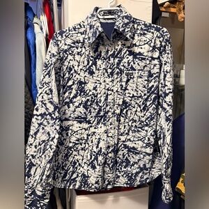 Energie Navy & White Printed Button-Up Shirt